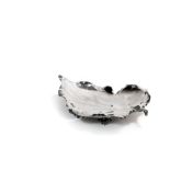 800 silver coin tray manifacture Italy, mid 20th century, in the shape of a leaf resting on three