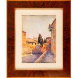 Gulio Farnese ( - ) Via Garibaldi, Rome1955, watercolor on cardboardin frame, signed66 x 52 cm