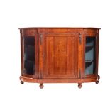 Three-door sideboard in mahogany manifacture lombarda, '50-'60, with floral fruit wood inlays and