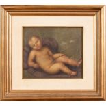 baby Jesus Italy, late 19th- early 20th century, oil painting on canvasin the frame, diffuse drops