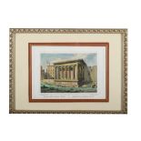 Temple of Fortuna Virile early 19th centuryhand-colored etchingdrawn by Salvatore Busuttil (1798-