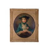 Female portrait late 18th centuryoil painting on woodin frame76 x 63 cm