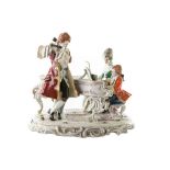 Group of musicians in white and polychrome porcelain Italian manufacture, second half of the 20th