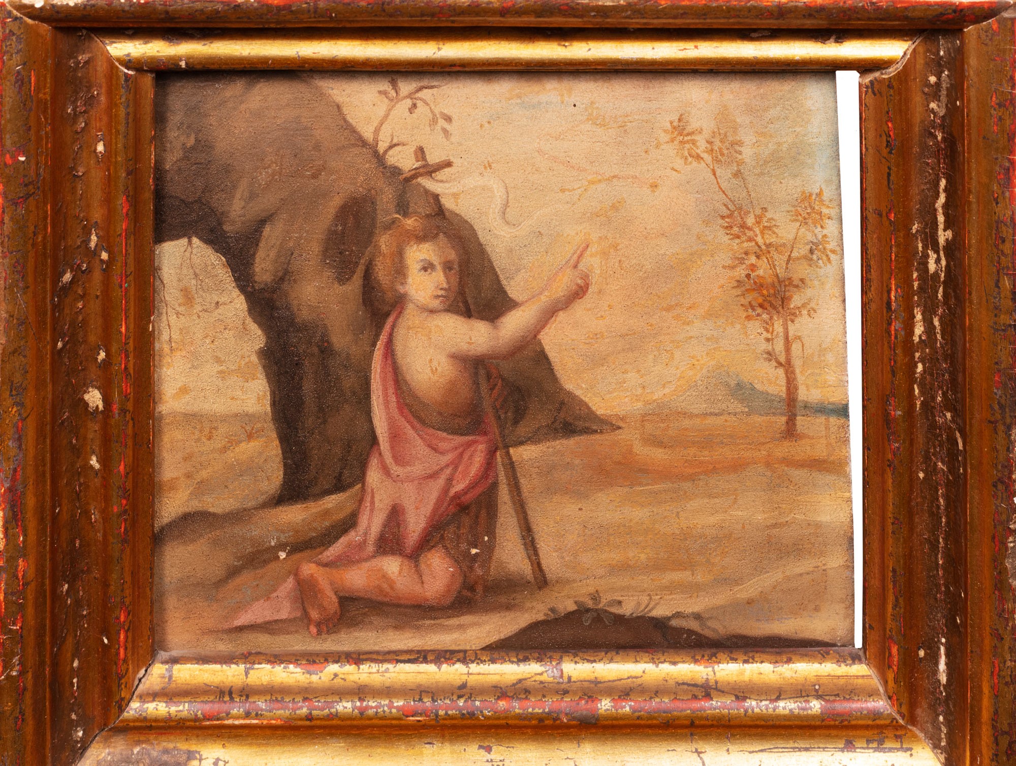 San Giovannino in the desertMarche school, 17th centuryoil painting on woodin a coeval frame22 x