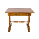 Walnut writing deskTuscan manufacture, mid 19th centurywith boxwood threads, rectangular top, a