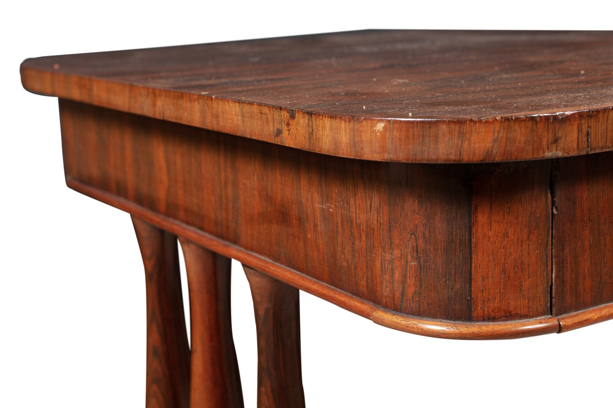 Rosewood coffee tableEngland, early 20th centuryrectangular top, two drawers side by side on the - Image 2 of 4