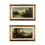 Pair of river landscapes early 20th centuryoil painting on canvasone signed F. Festa, framed32 x