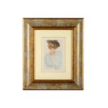 Paul Câ€šsar Helleu(1859 - 1927) Female portrait1913hand watercolored etchingin frame20 x 13 cm