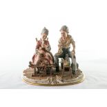 Capodimonte polychrome porcelain sculpture Italian manufacture, second half of the 20th