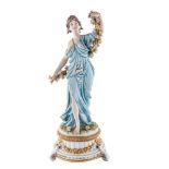 SpringTyche manufacture, mid 20th centuryCapodimonte polychrome porcelain sculpture, marked and