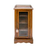 Music cabinetEngland, late 19th centuryin rosewood with fruit wood inlays, glass door, bronze