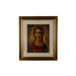 Alfonso Capocci(1911 - 1997) Female portrait20th centuryoil on canvas printed on cardboardsigned,