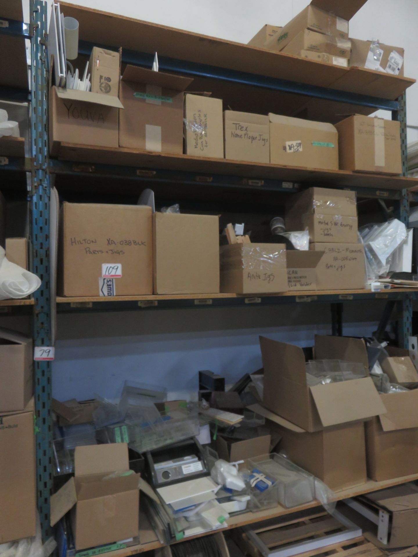 LOT - PLASTIC BOXES, LIGHT UNIT, NAME PLATE JIGS, ETC (NO RACKING)