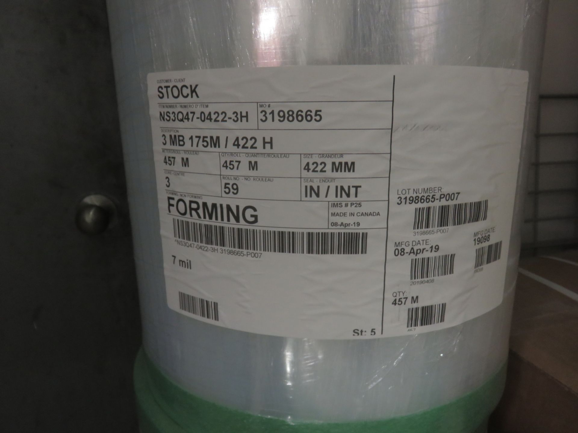 ROLLS - 7 MIL X 422MM PLASTIC FORMING FILM ITEM# NS3Q47-0422-3H (457 METERS / ROLL) - Image 2 of 2