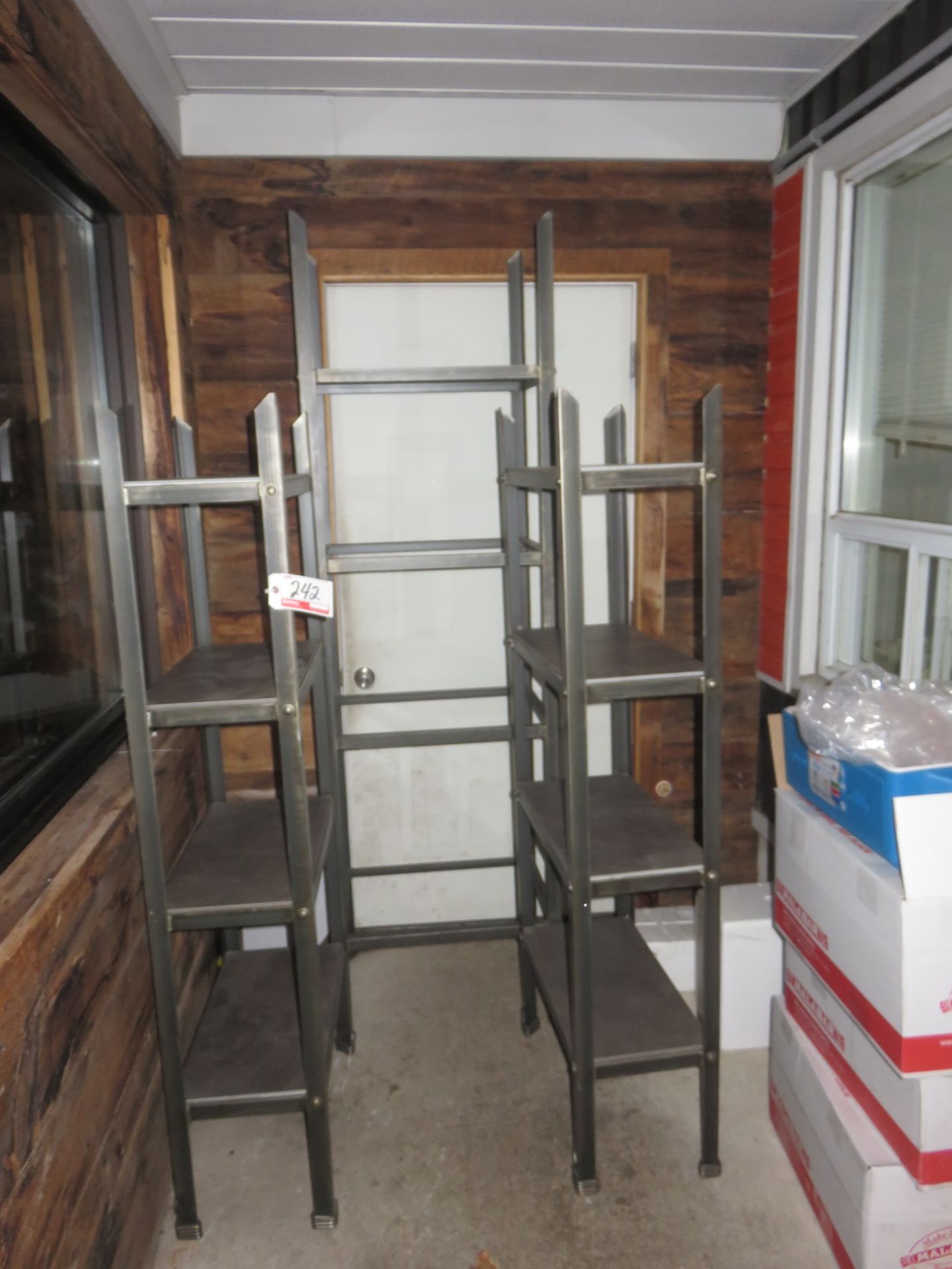 LOT - BLACK STEEL ASSTD SHELVING