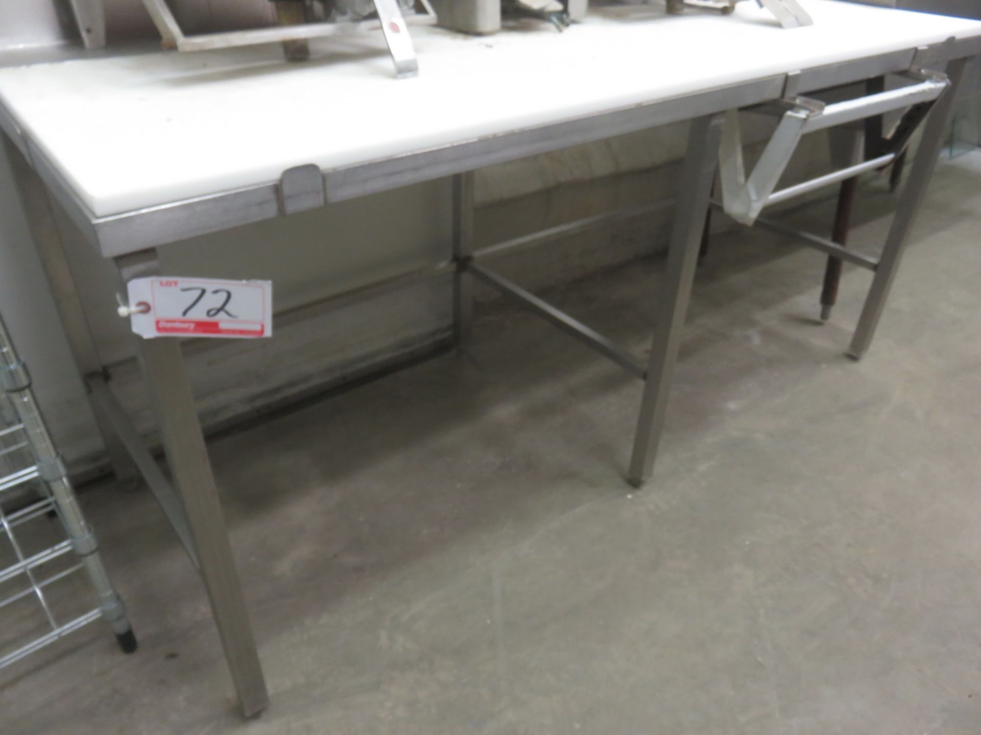 STAINLESS FRAME & POLY TOP 30" X 6' PREP TABLE