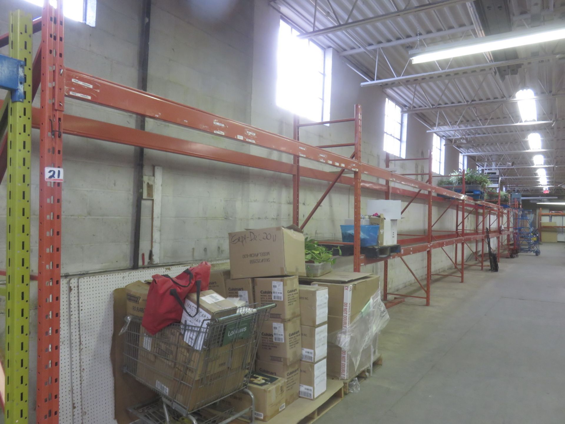 SECTIONS - ORANGE STEEL 3' X 12' X 10'H RACKING (34-CROSS BEAMS TOTAL)