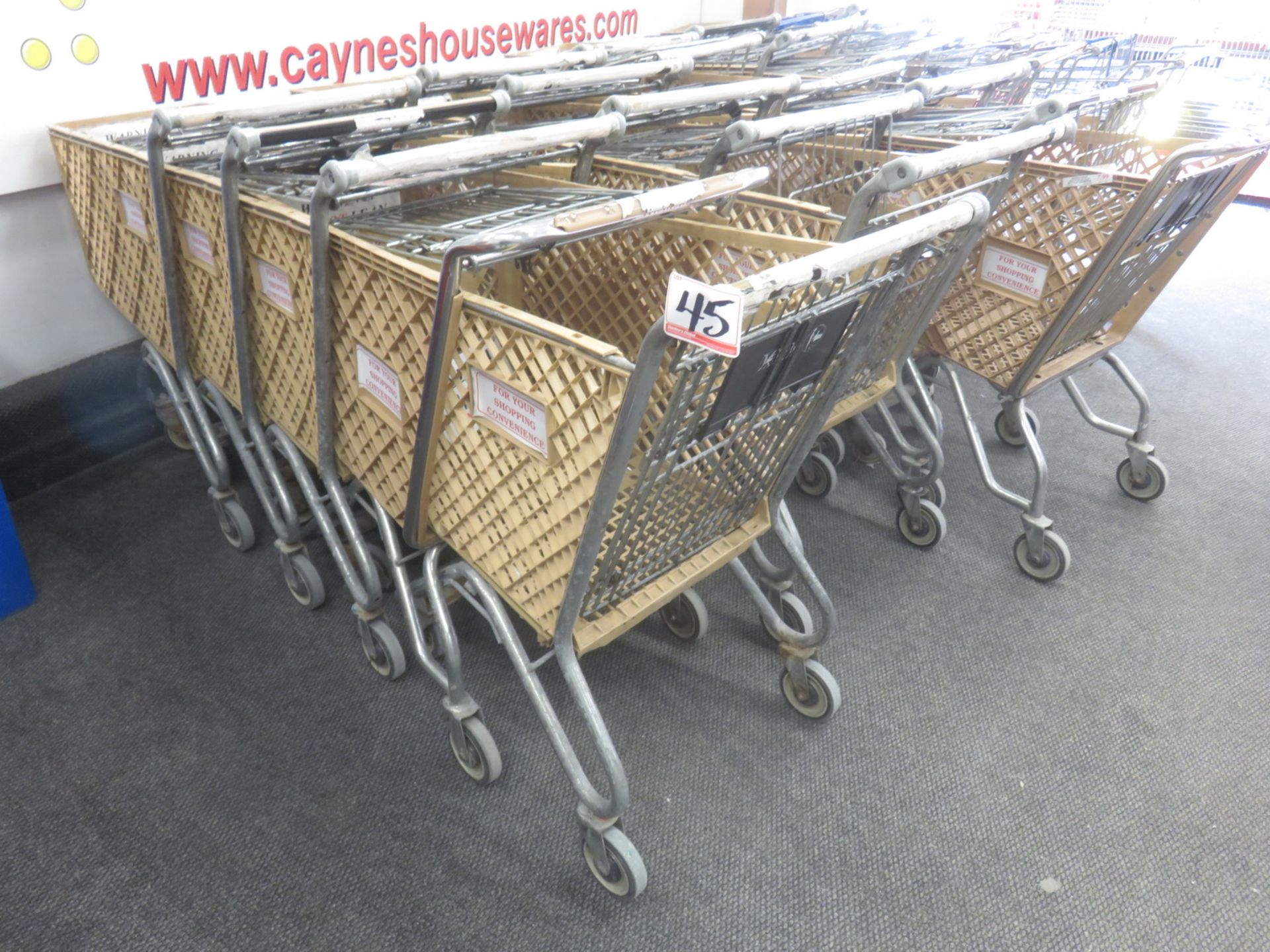 UNITS - BROWN PLASTIC & CHROME SHOPPING CARTS