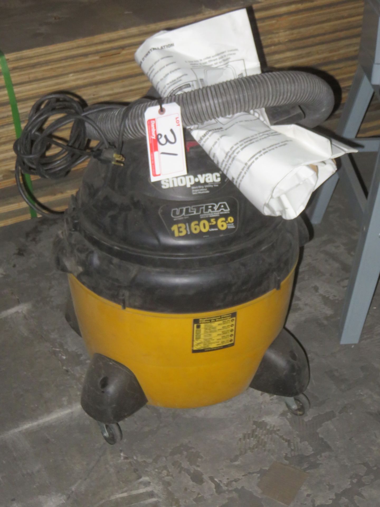 SHOP VAC 60.5 LITRE, 6HP SHOP VACUUM