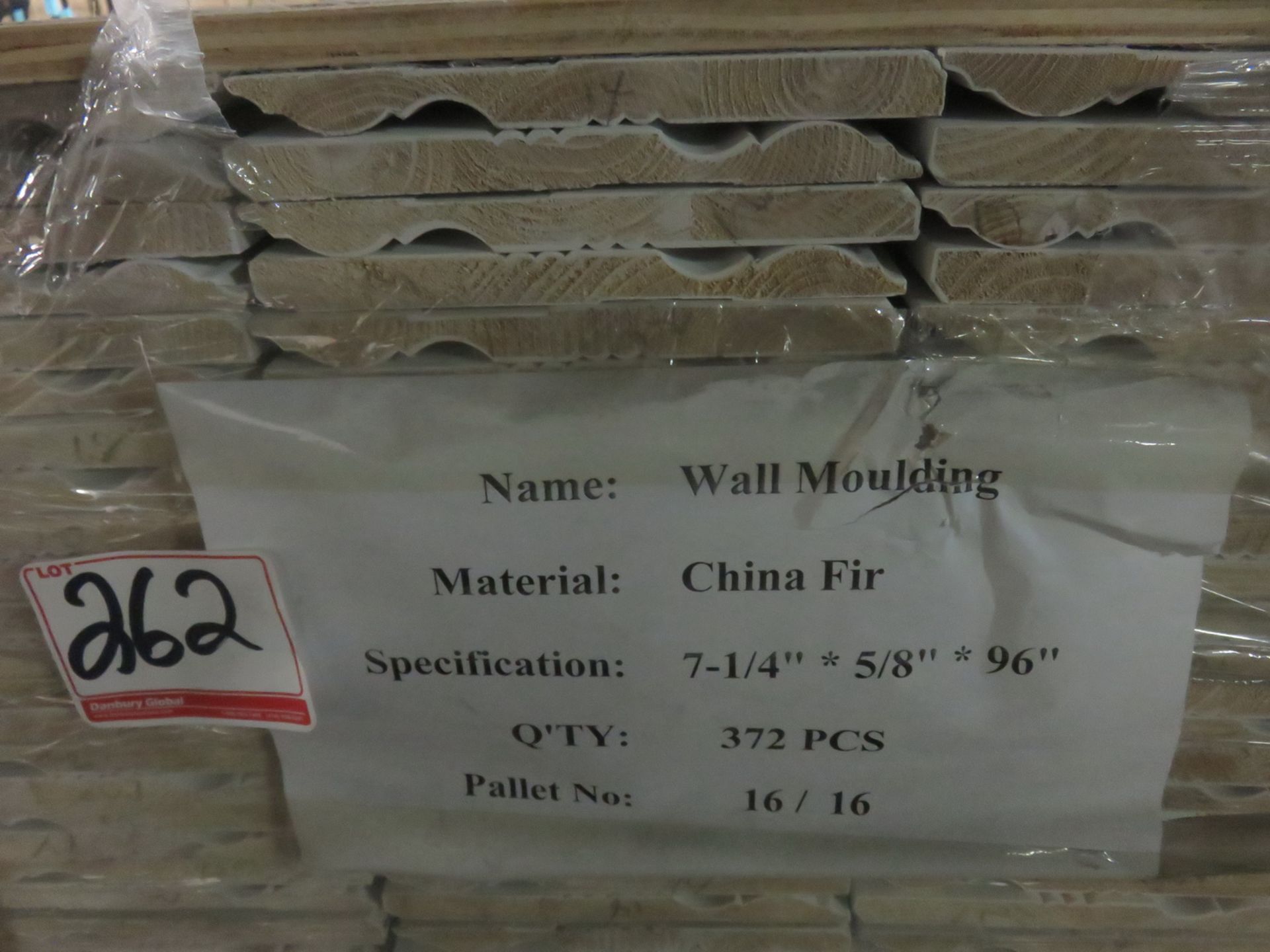 LOT - 7 1/4" X 5/8" X 96"L MDF BASEBOARD WALL MOULDING (372 PCS - 1 SKID) - Image 2 of 2