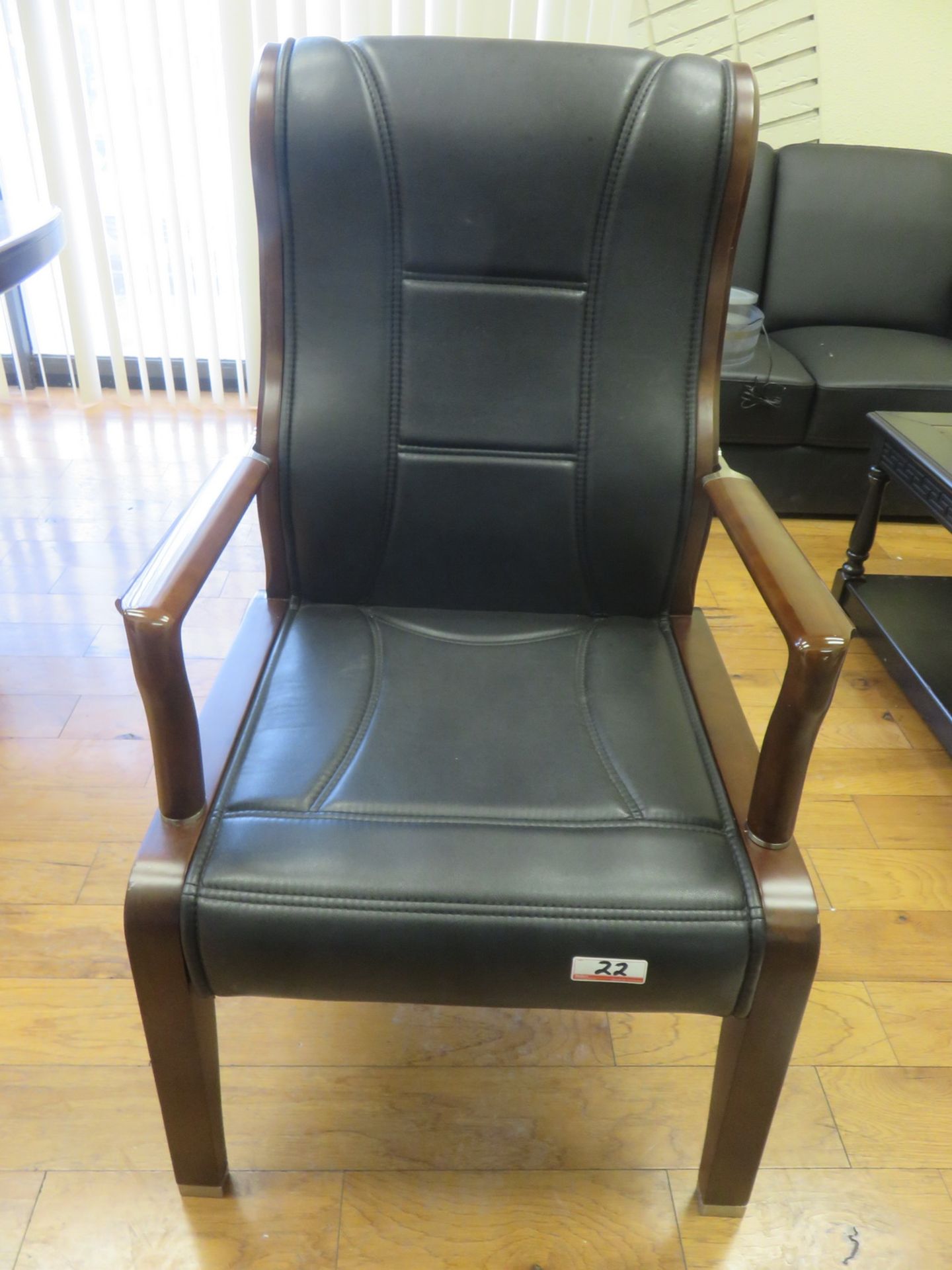 UNITS - MAHOGANY & BLACK H/BACK ARM CHAIRS