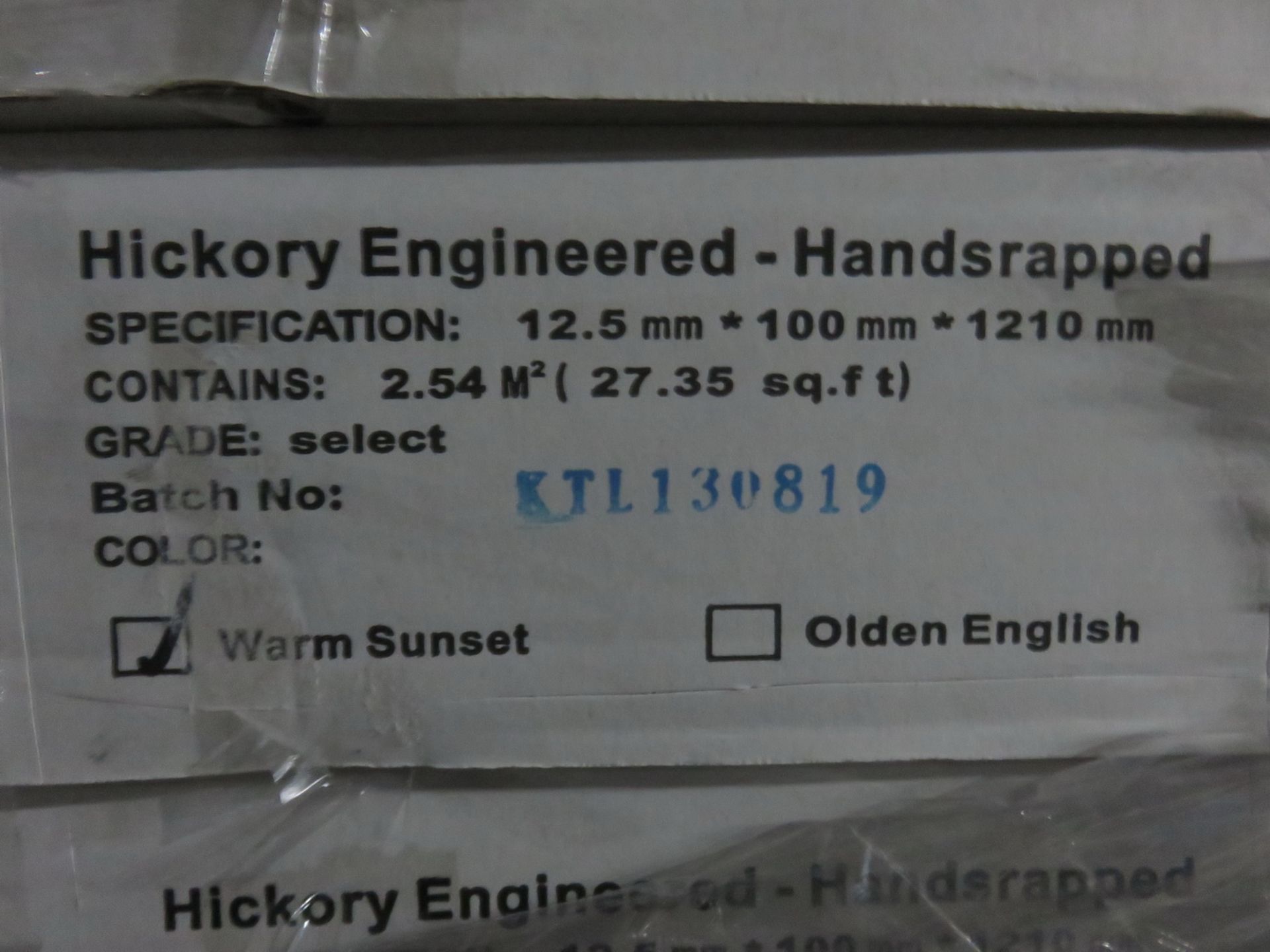 BOXES - HICKORY SELECT WARM SUNSET 12.5MM X 100MM X 1210MM ENGINEERED HARDWOOD FLOORING (27.35 - Image 2 of 3