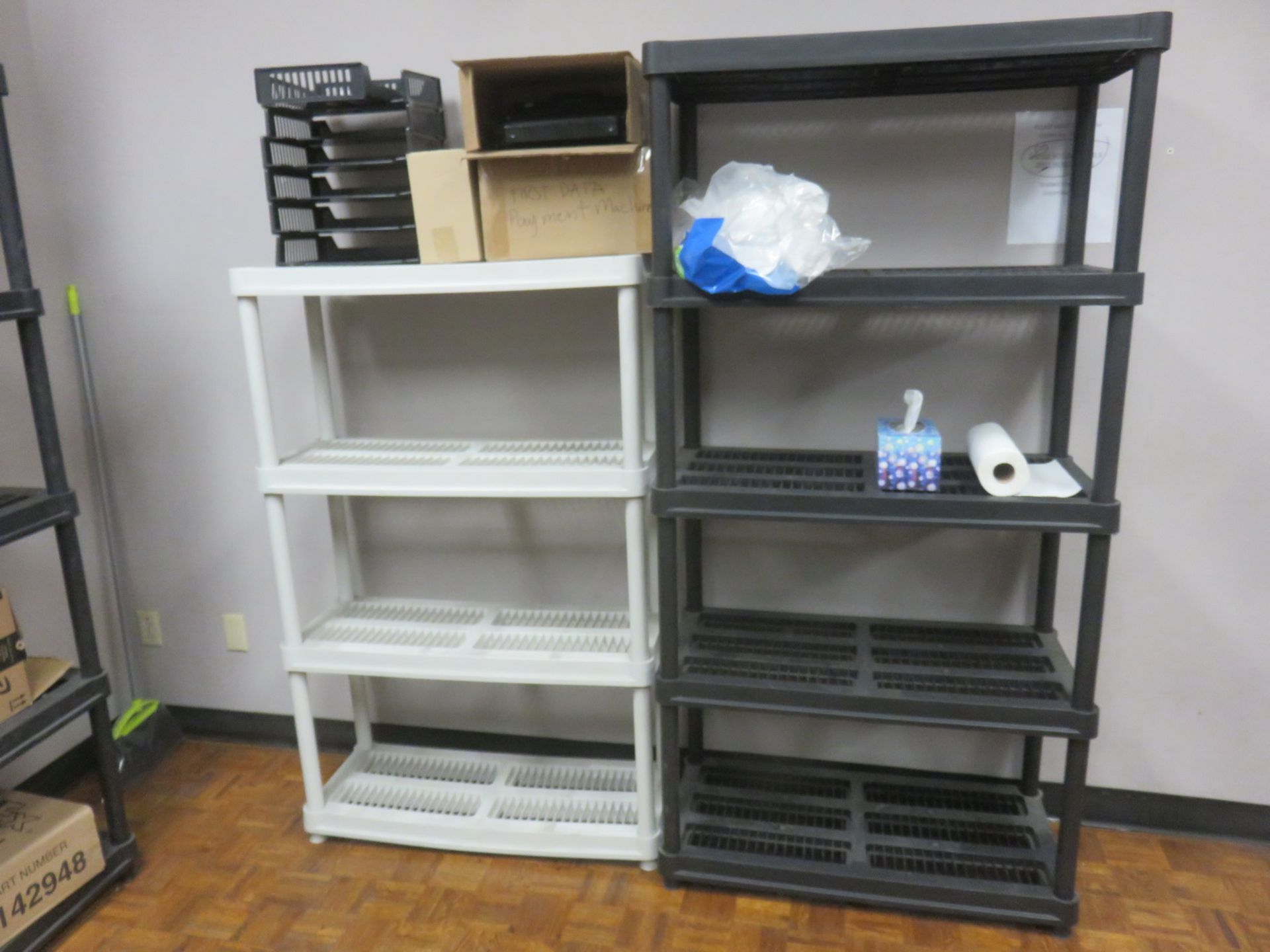 LOT - FILE CABINETS + PLASTIC SHELVING - Image 3 of 3