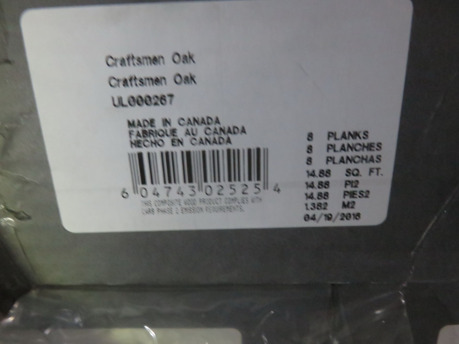 BOXES - UNIBOARD CRAFTSMAN OAK 12MM X 1216 X 142MM LAMINATE FLOORING (14.88 SQFT/BOX) - Image 2 of 4