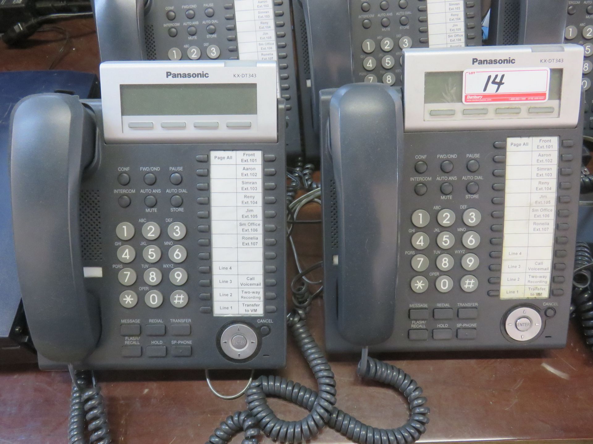 LOT - PANASONIC KX-TDA30 & KX-TVM50 TELEPHONE SYSTEM W/ (8) PANASONIC KX-DT343, KX-DT333 HAND SETS - Image 2 of 2