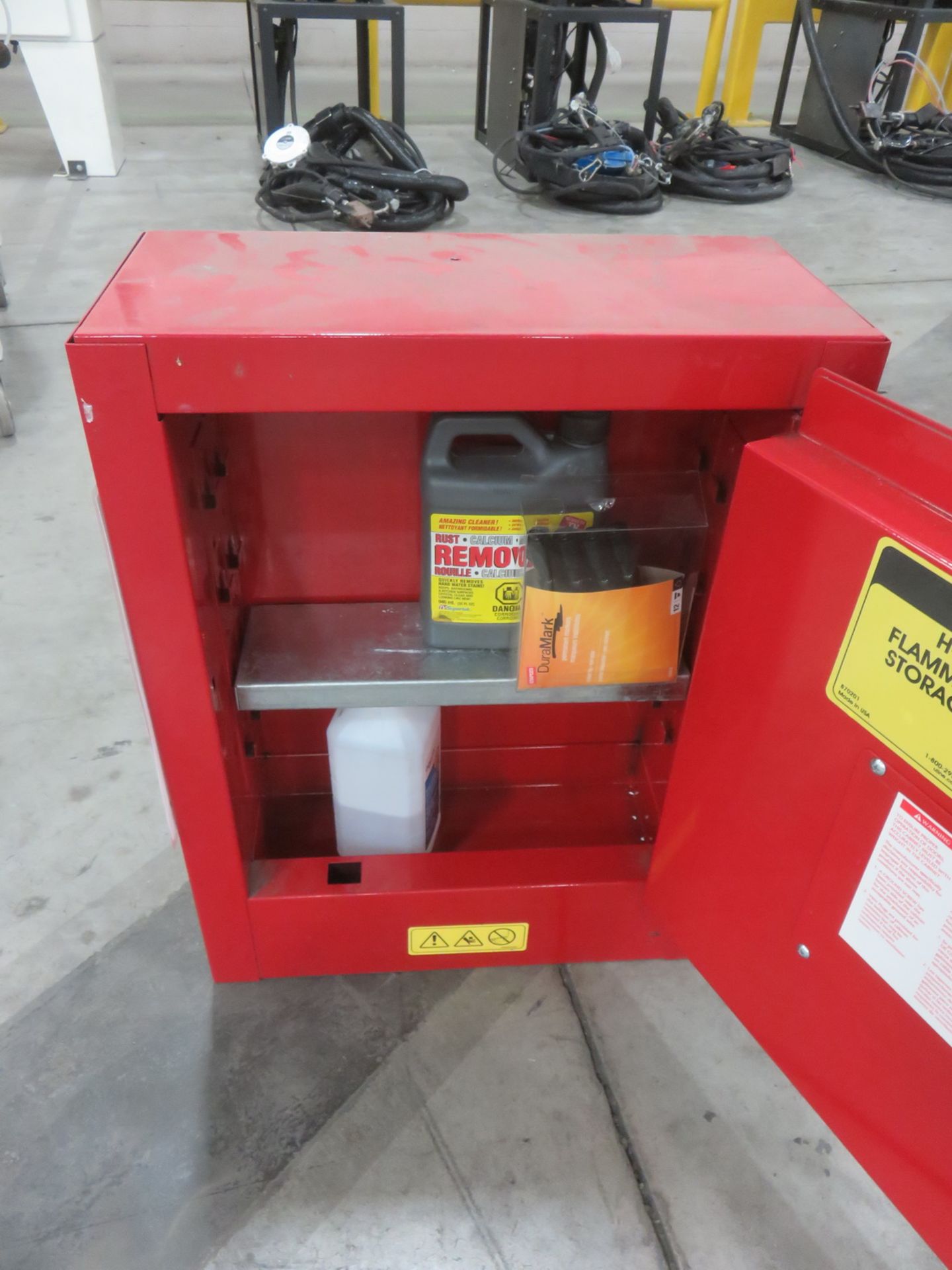 UNITS - UNIVERSAL RED STEEL 17 X 8" X 22" H CHEMICAL CABINETS W/ KEYS - Image 2 of 2