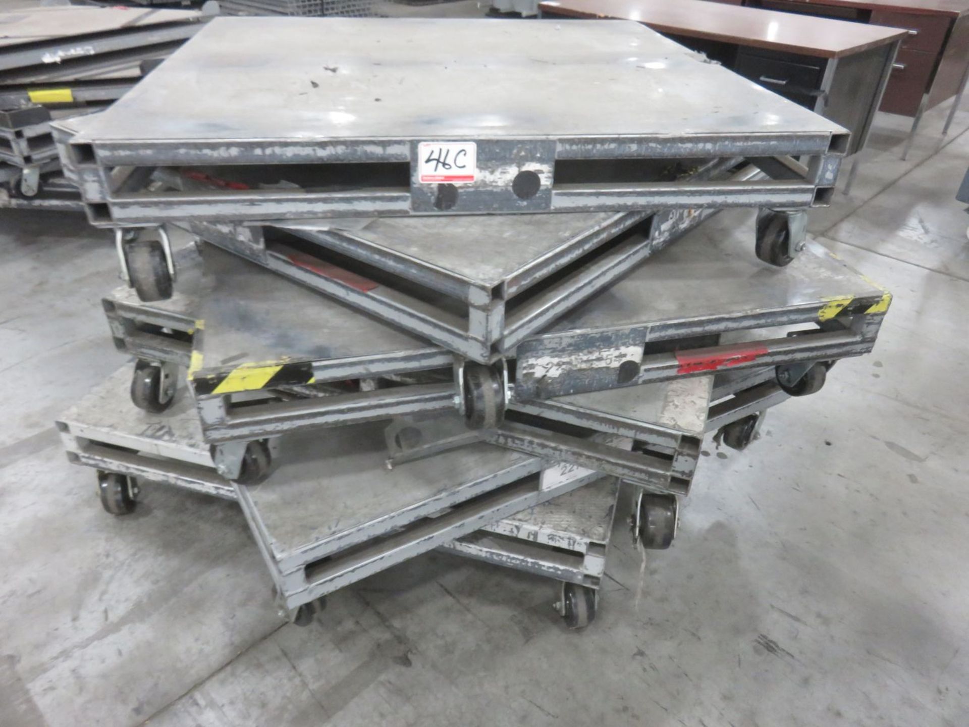 UNITS - GREY STEEL APPROX. 4' X 4' SKID CARTS