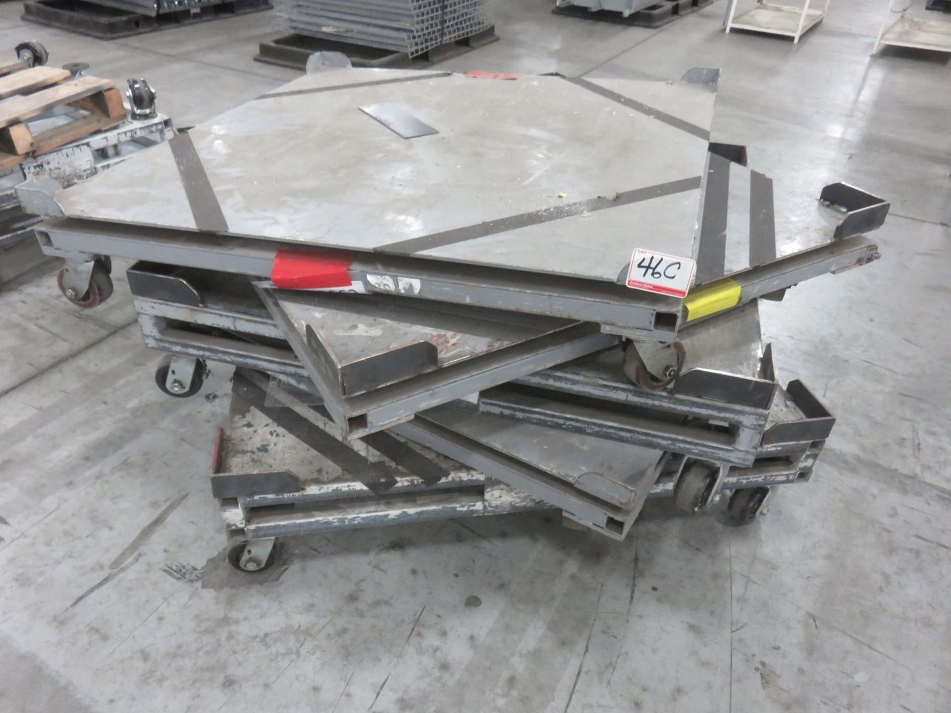 UNITS - GREY STEEL APPROX. 4' X 4' SKID CARTS - Image 2 of 2