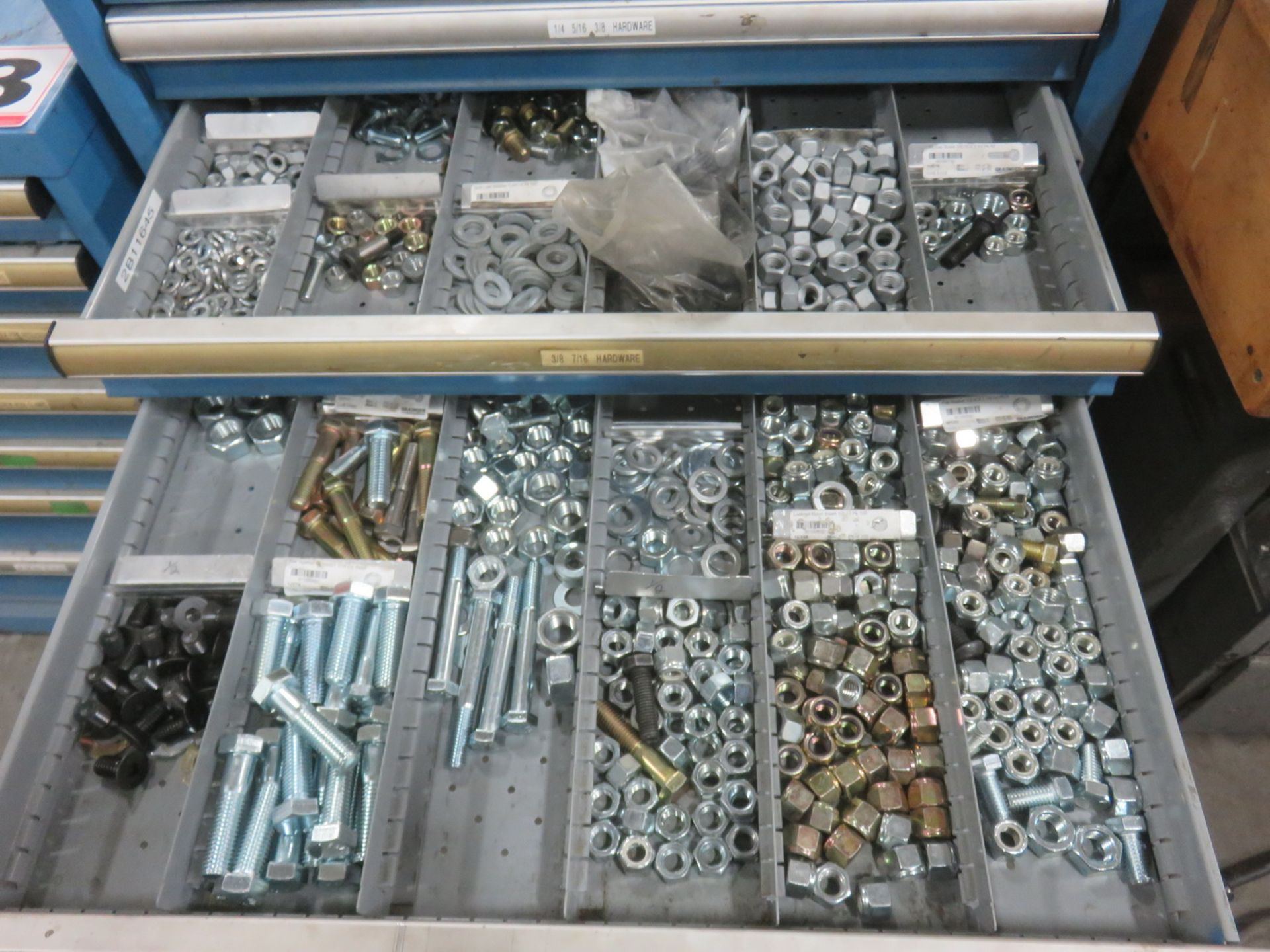 LISTA BLUE STEEL 10 DRAWER CABINET W/ SCREW, WASHERS, NUTS - Image 4 of 6