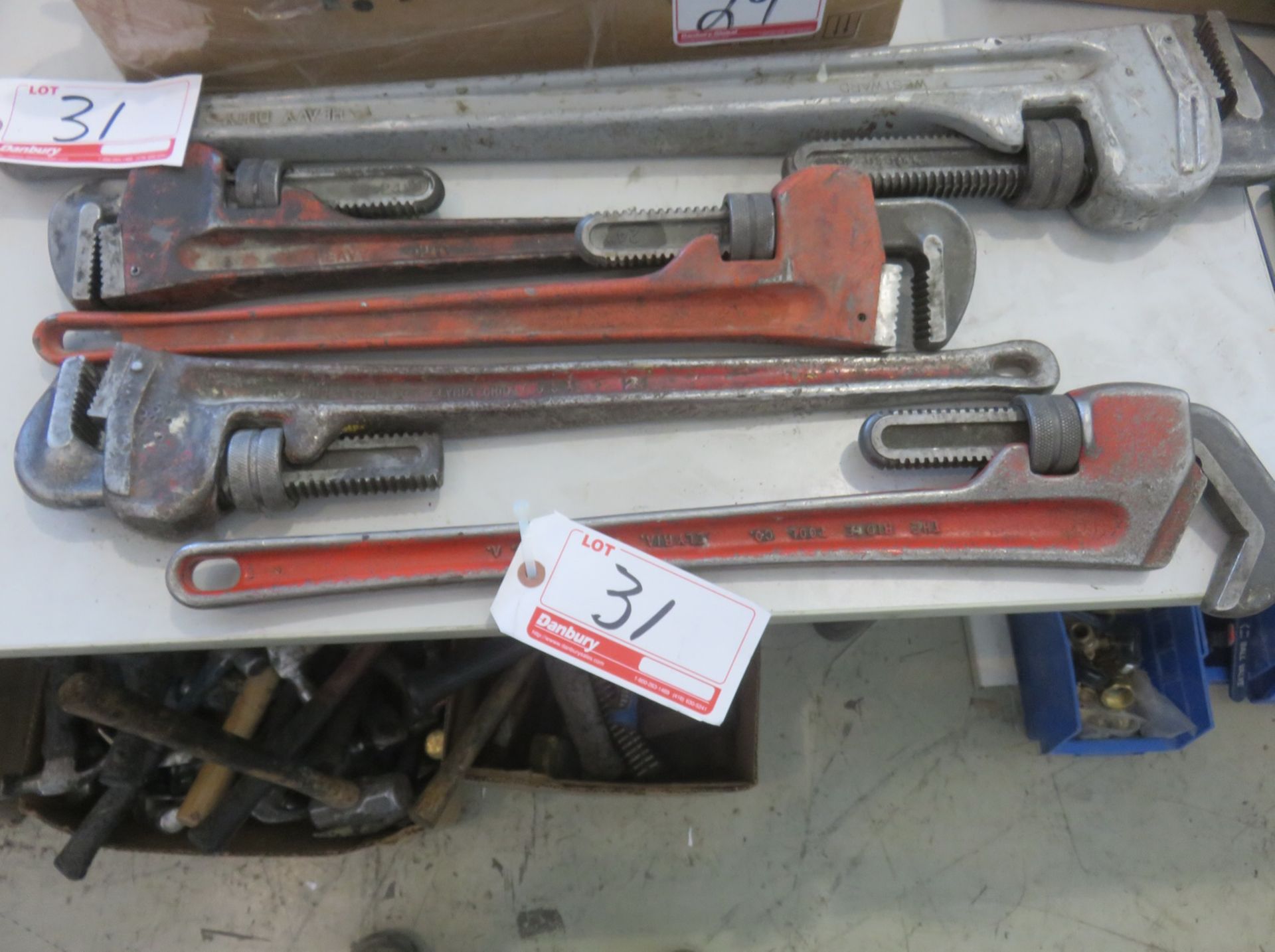 LOT - RIDGID , WESTWARD ASSTD PIPE WRENCHES