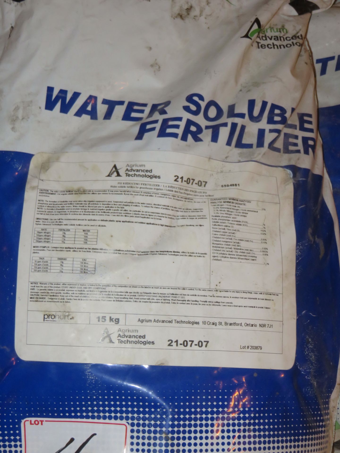 BAGS - ADVANCE TECH 21-07-07 PH REDUCING WATER SOLUBLE FERTILIZER (15 KG/BAG) - Image 2 of 2