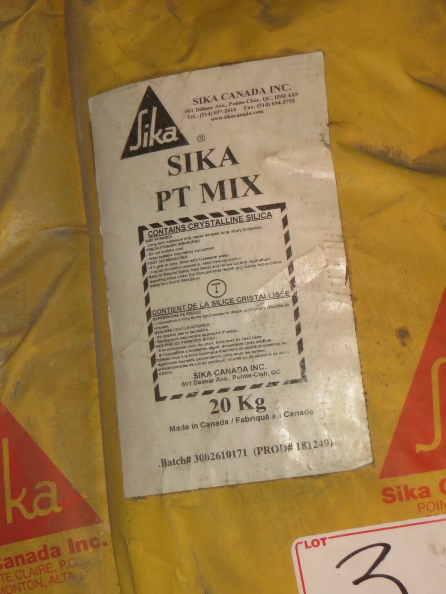 BAGS - SIKA TTMIX REPAIR MORTAR (20 KG/BAG) - Image 2 of 2