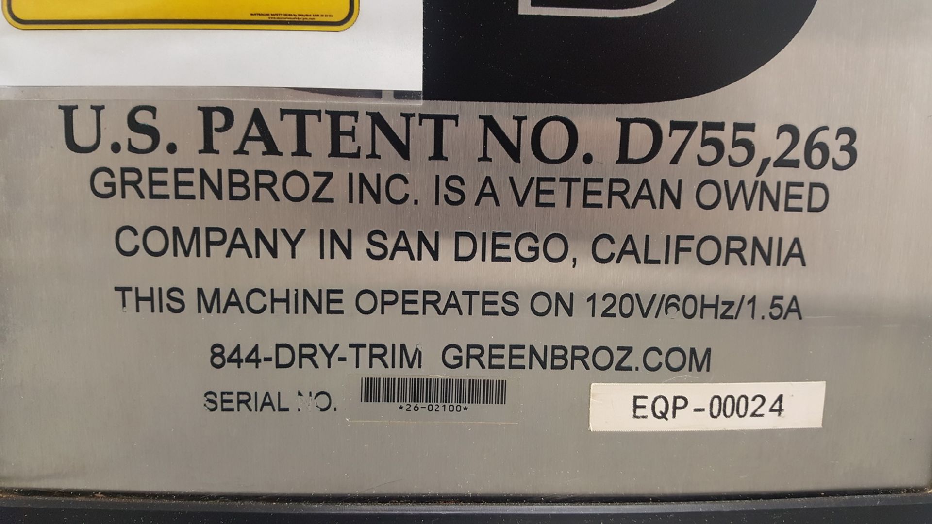 GREENBROZ MODEL 420 COMMERCIAL DRY TRIMMERS W/ STAINLESS STAND - Image 2 of 2