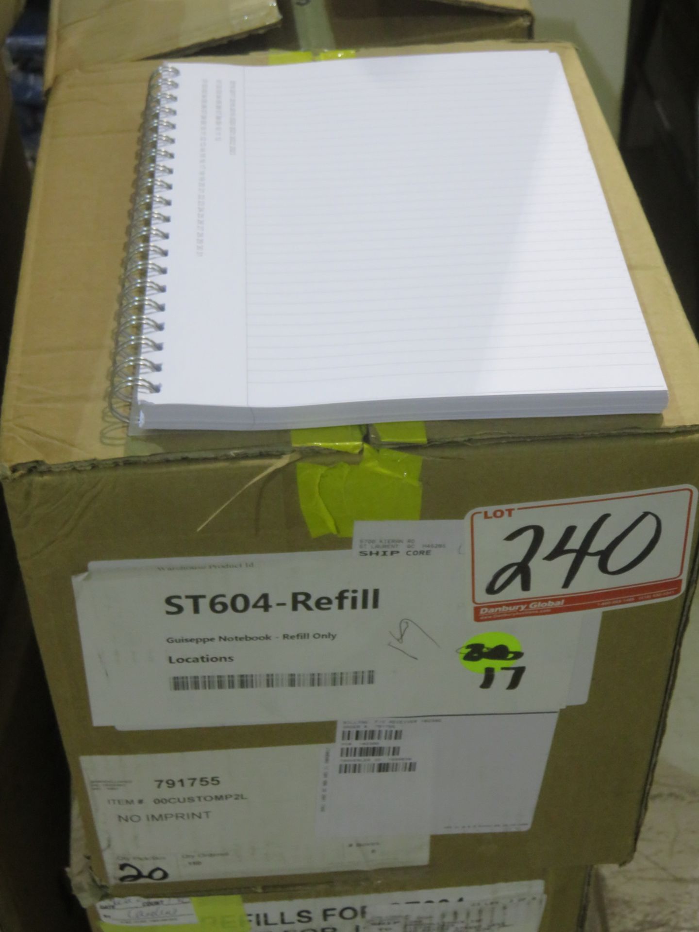 BOXES - SPECTOR ST 604-REFILL GIUSEPPIE NOTE BOOK - REFILL ONLY (5 BXS - 20 UNITS), (1 BX - 17