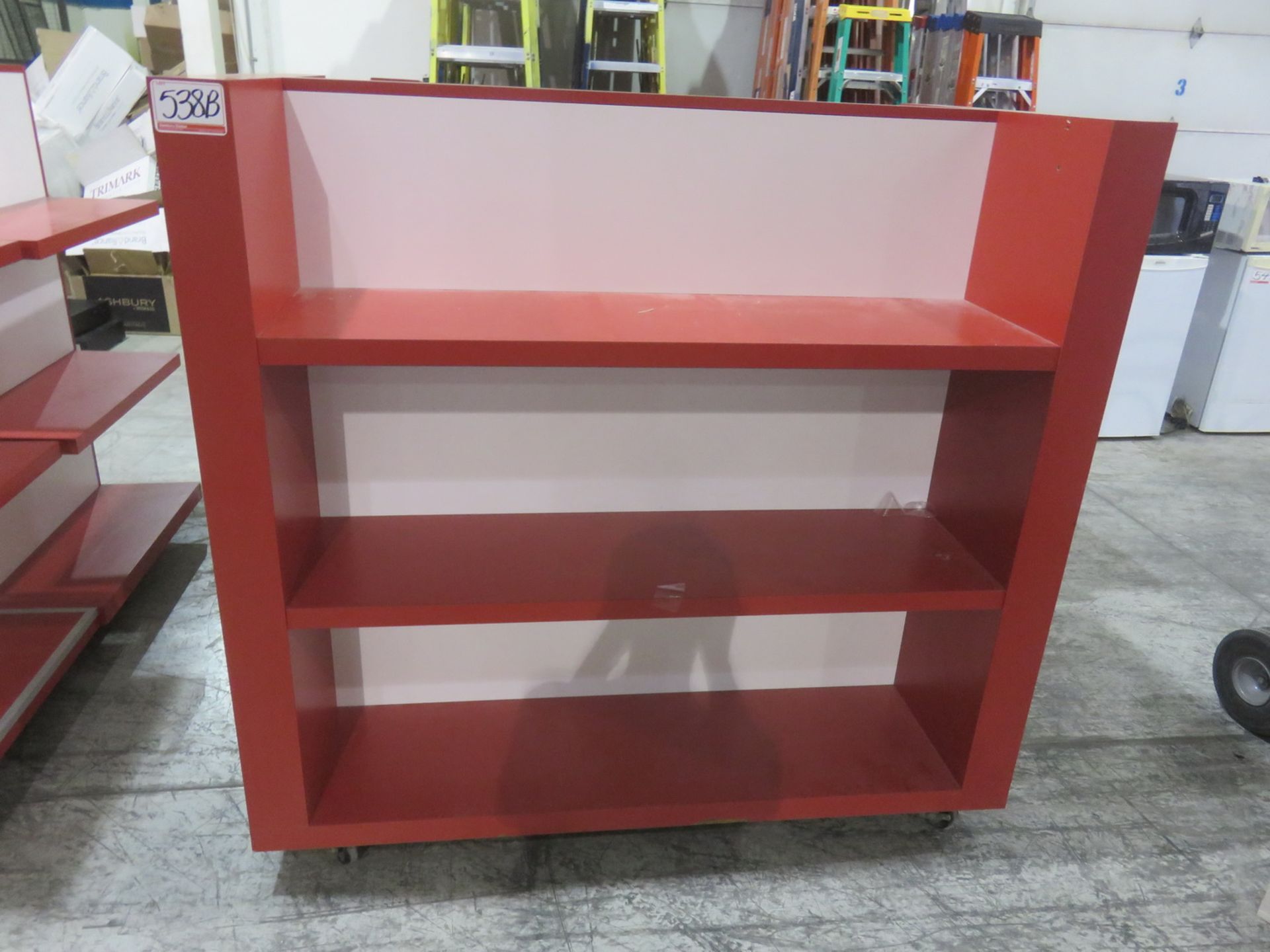 UNITS - RED + WHITE PORT APPRX 32 X 57 + 81" X 55" H, 2-SIDED DISPLAY UNITS