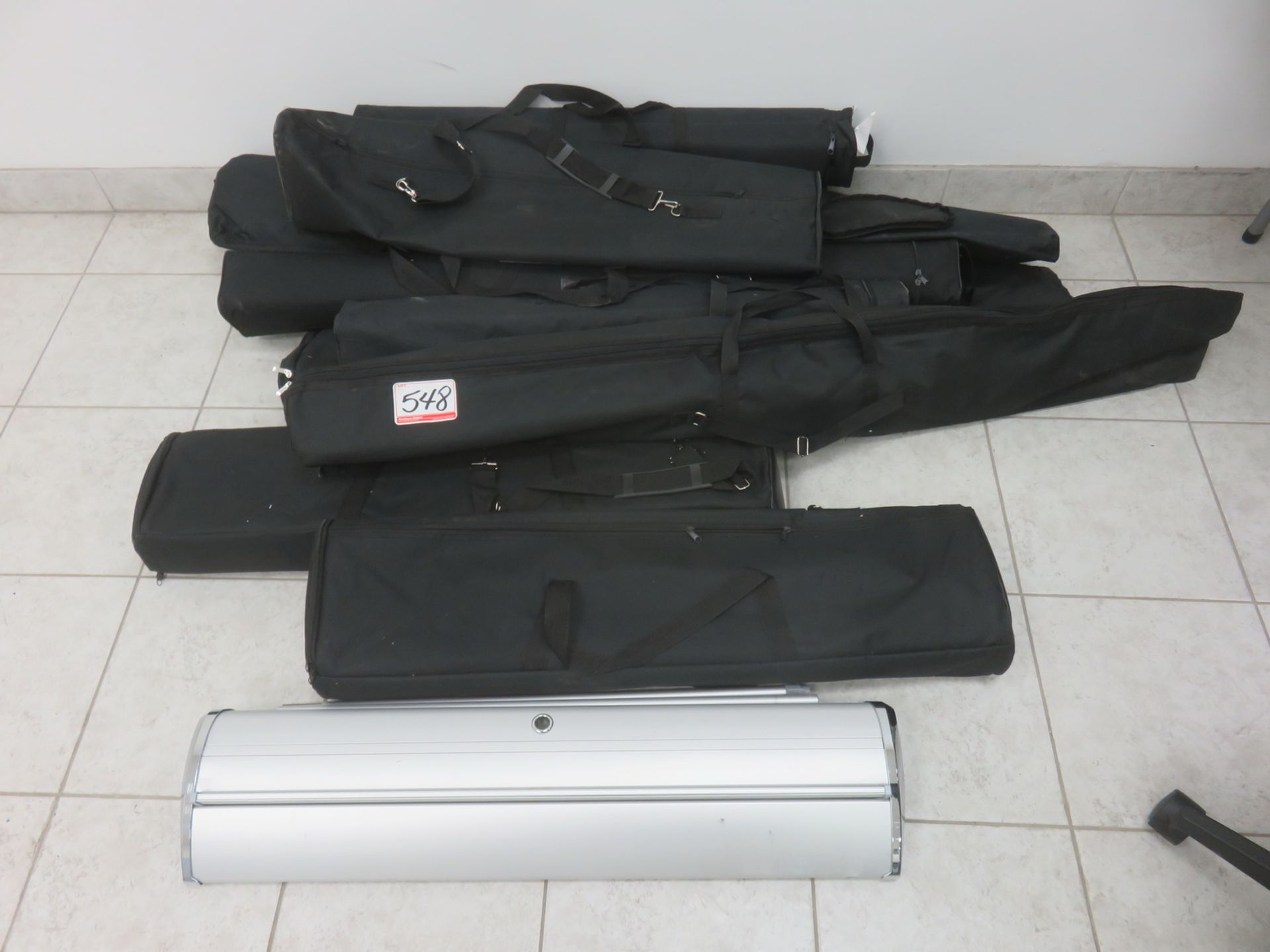 LOT - PORTABLE (USED) SIGN STANDS + CASES