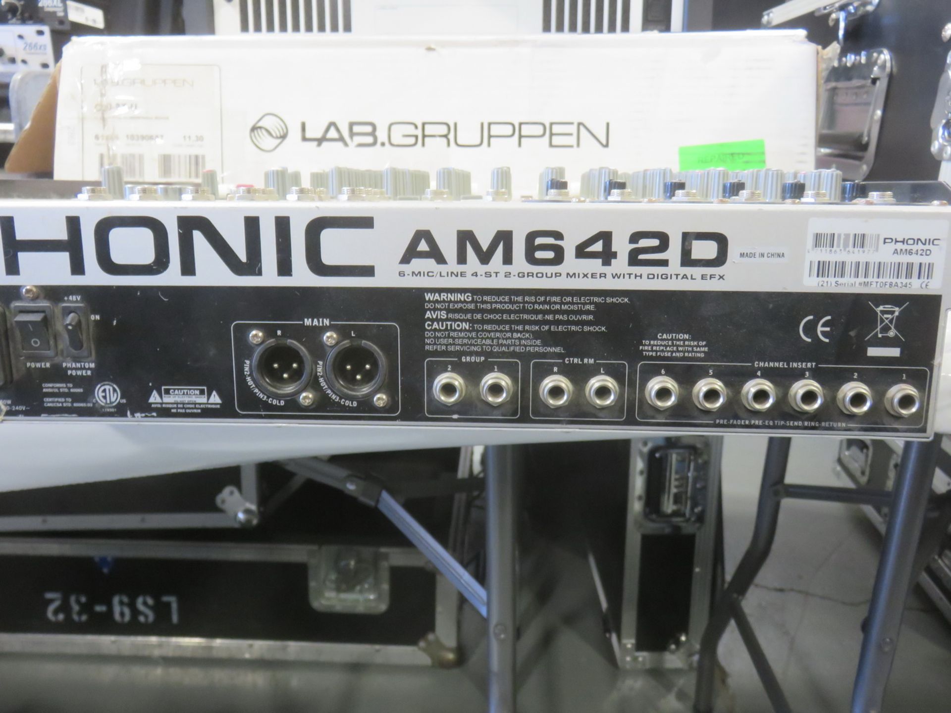 PHONIC AM642D, 6 MIC/ LINE 4- ST, 2 GROUP MIXER W/ DIGITAL EFX-S/N MFTOF8A345 - Image 2 of 2