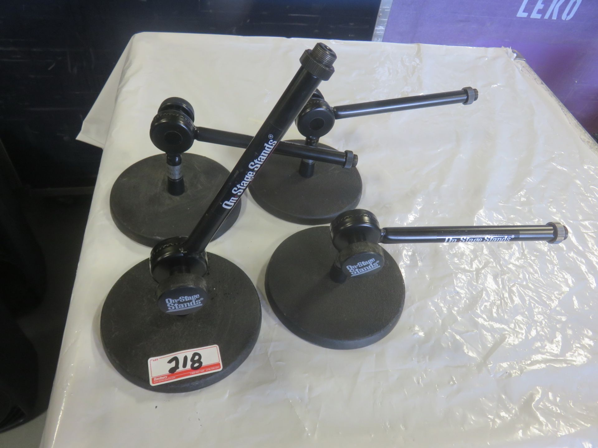 LOT - ON STAGE TABLE MIC STANDS (4 UNITS)