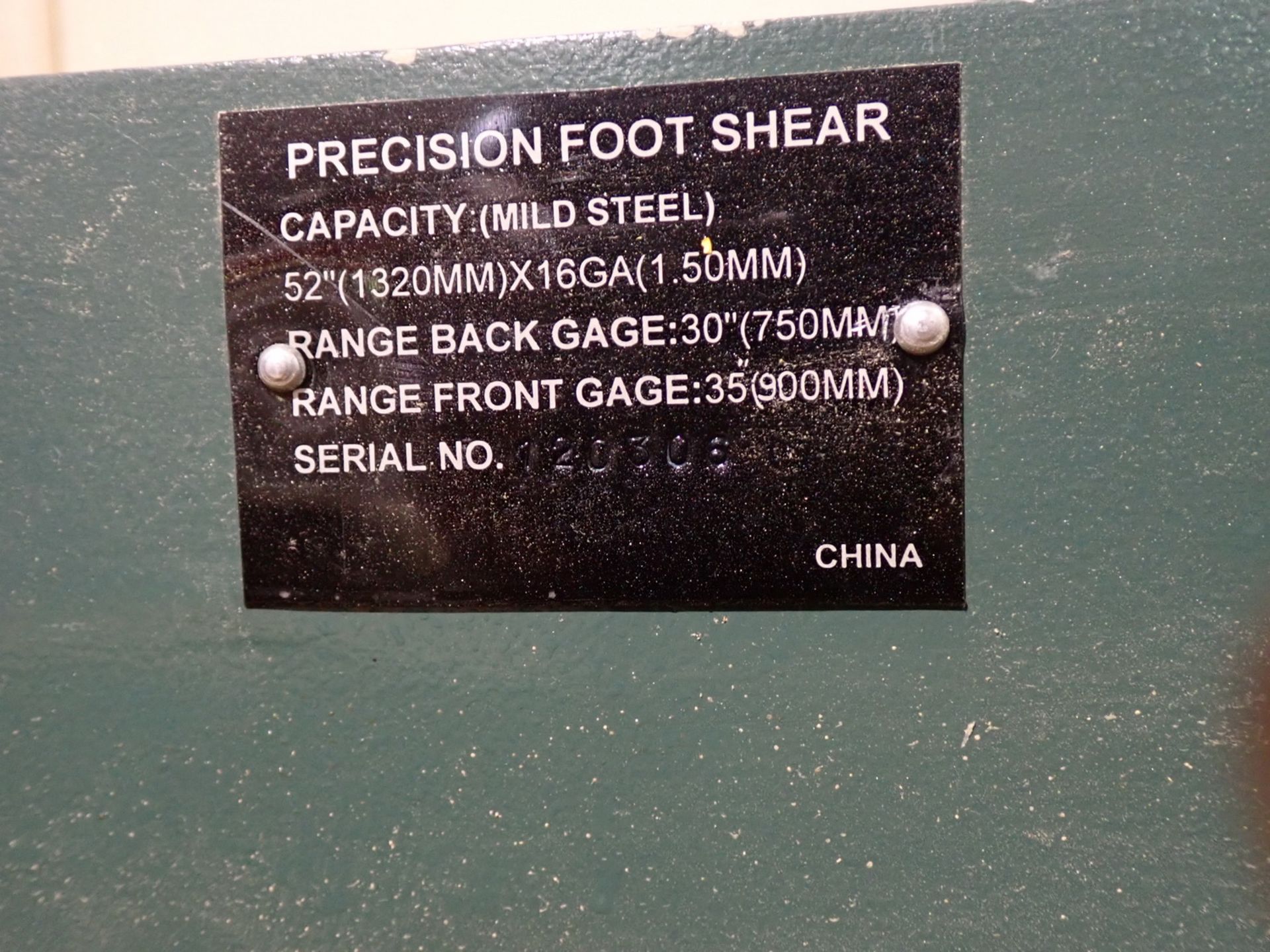 PRECISION 52" X 16GA FOOT SHEAR - Image 2 of 2