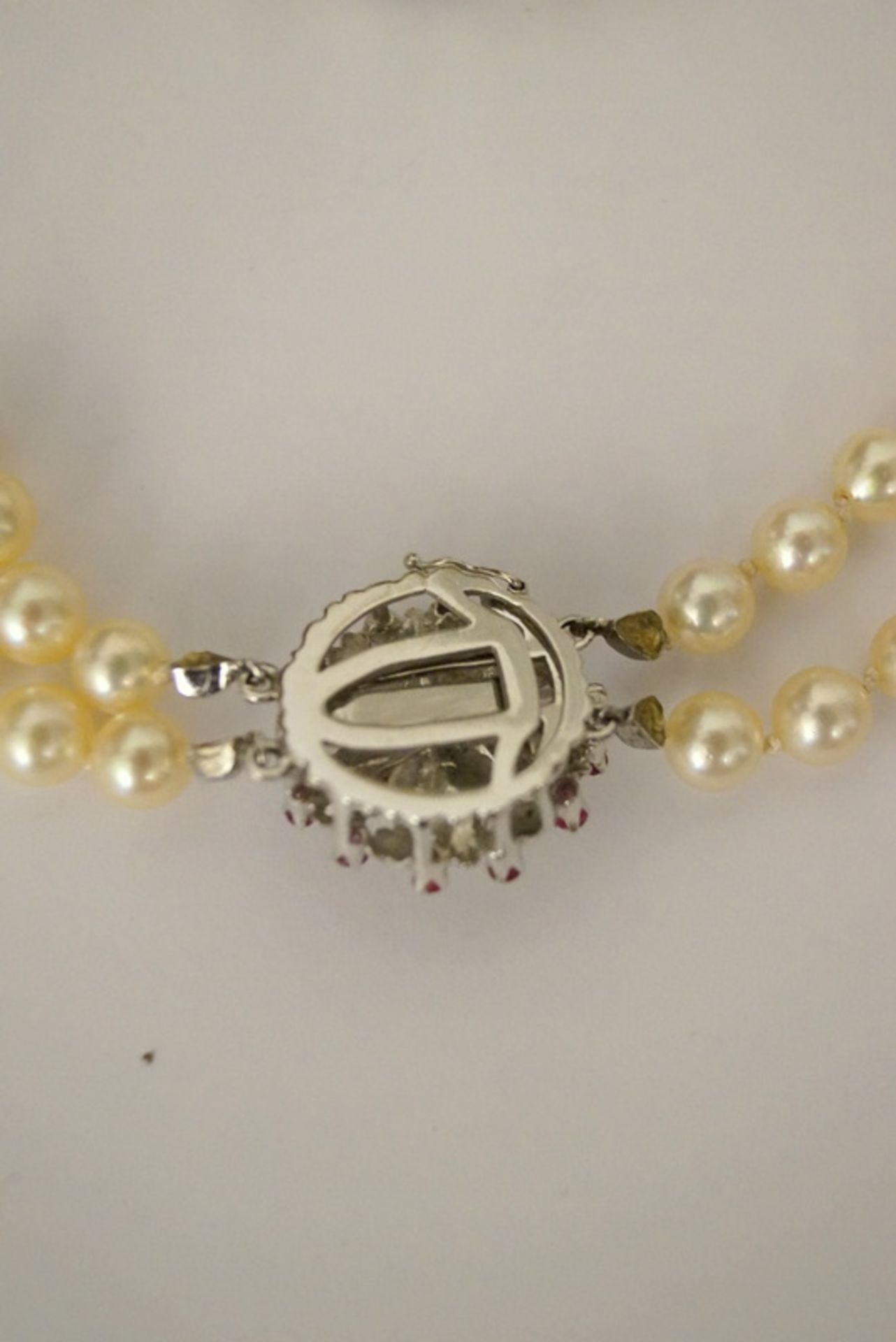 Perlencollier und -armband mit Schmuckschließen, 585 WG< - Bild 6 aus 7