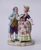 Figurenpaar: Dame mit werbendem Kavalier, Thüringen, um 1900<