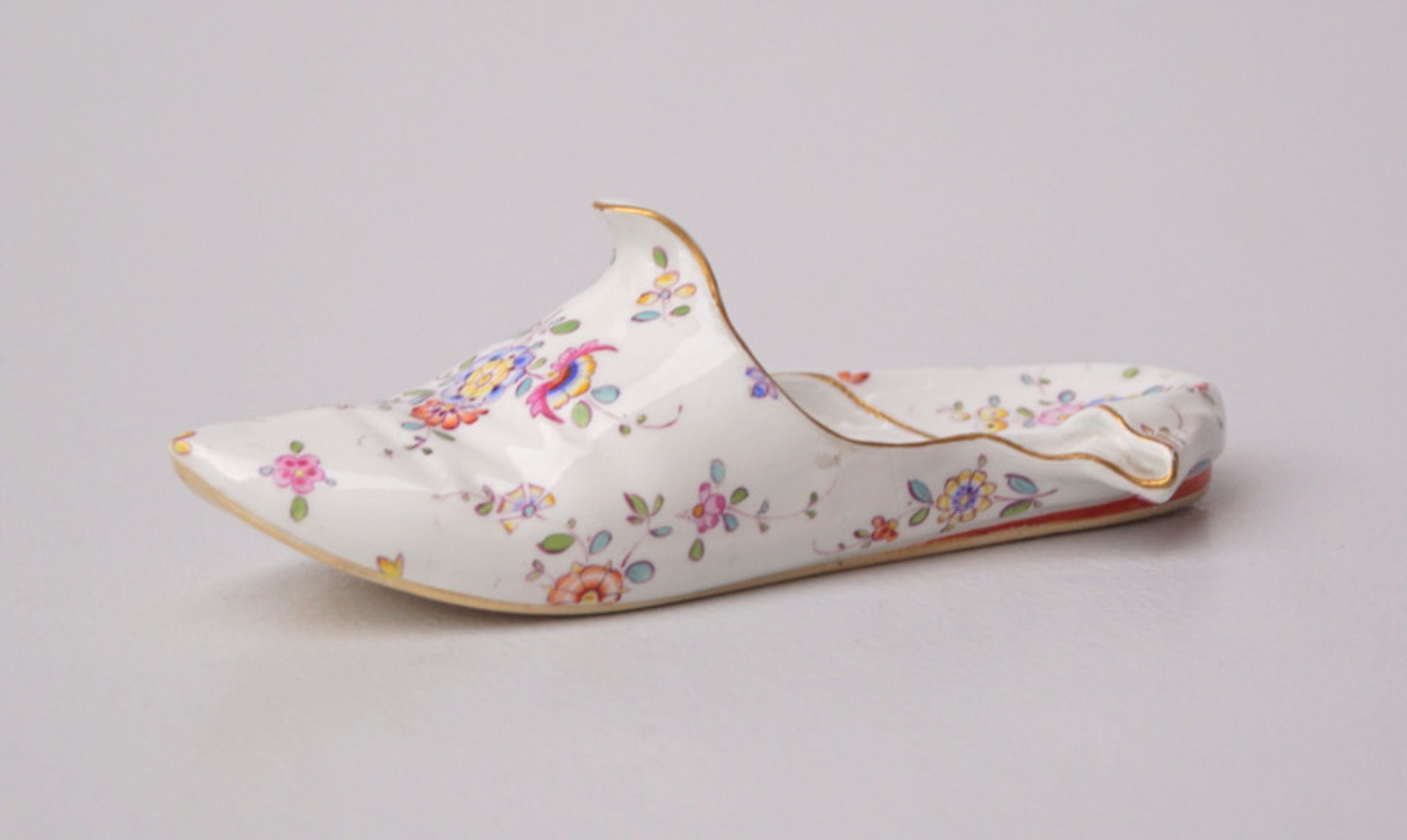 Königl. Meissen (Unterglasurblaue Marke 1818-1860): Damenschuh, 19.Jhd.<