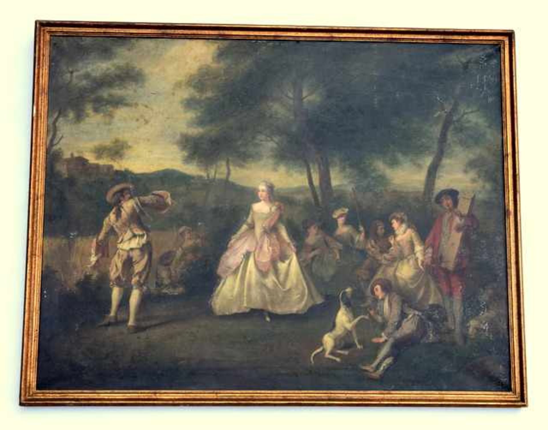 Lancret, Nicolas (Nachfolger) (1690-Paris -1743 Ebd.): Ländliches Fest - Gesellschaft im Freien< - Image 2 of 4