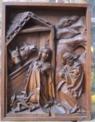 Maria und Josef in der Krippe, Hochrelief, Westfalen 15./16.Jhd.