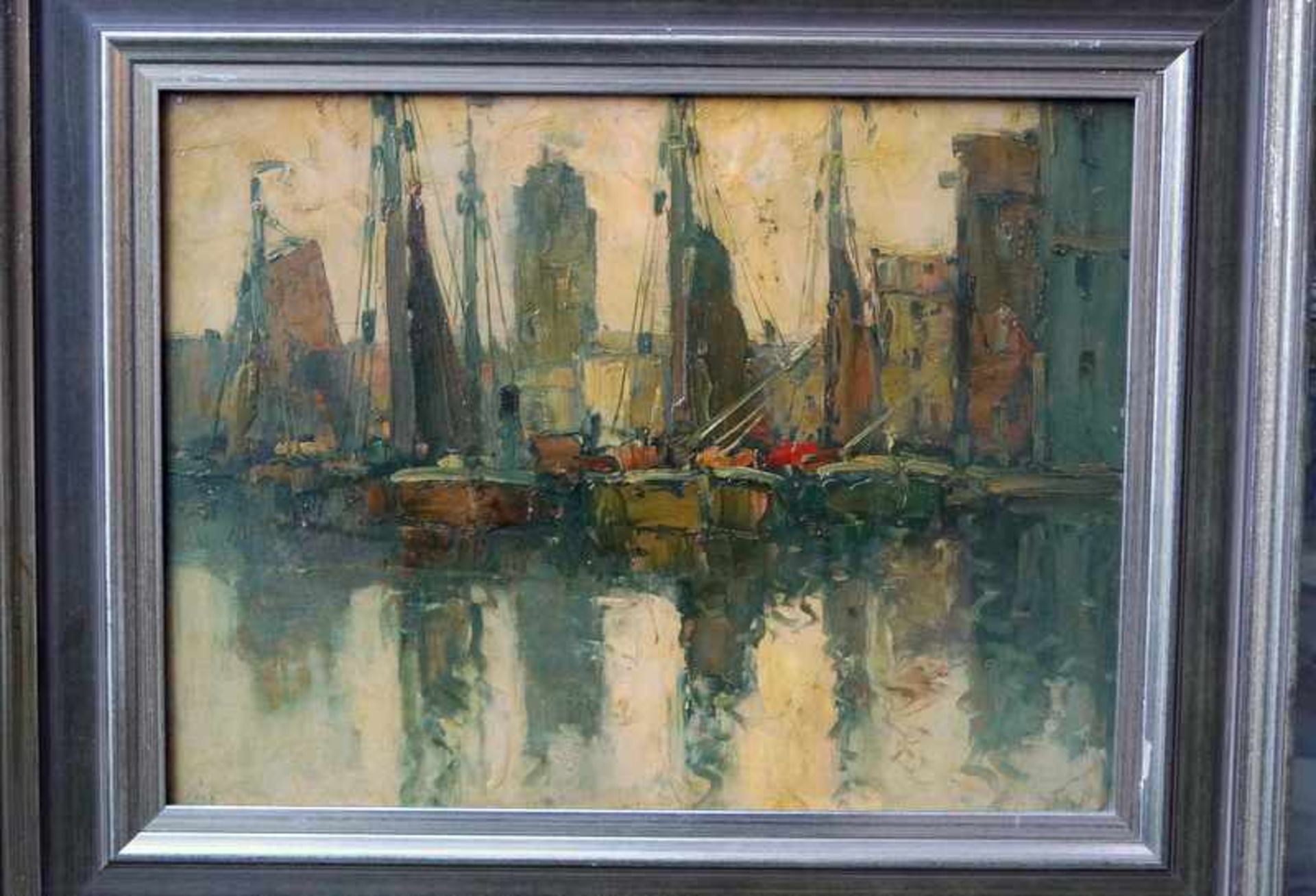 Wild, Otto (1898 Trostberg Bayern - 1971 Hamburg): Impressionistischer "Hafen" - Image 2 of 4