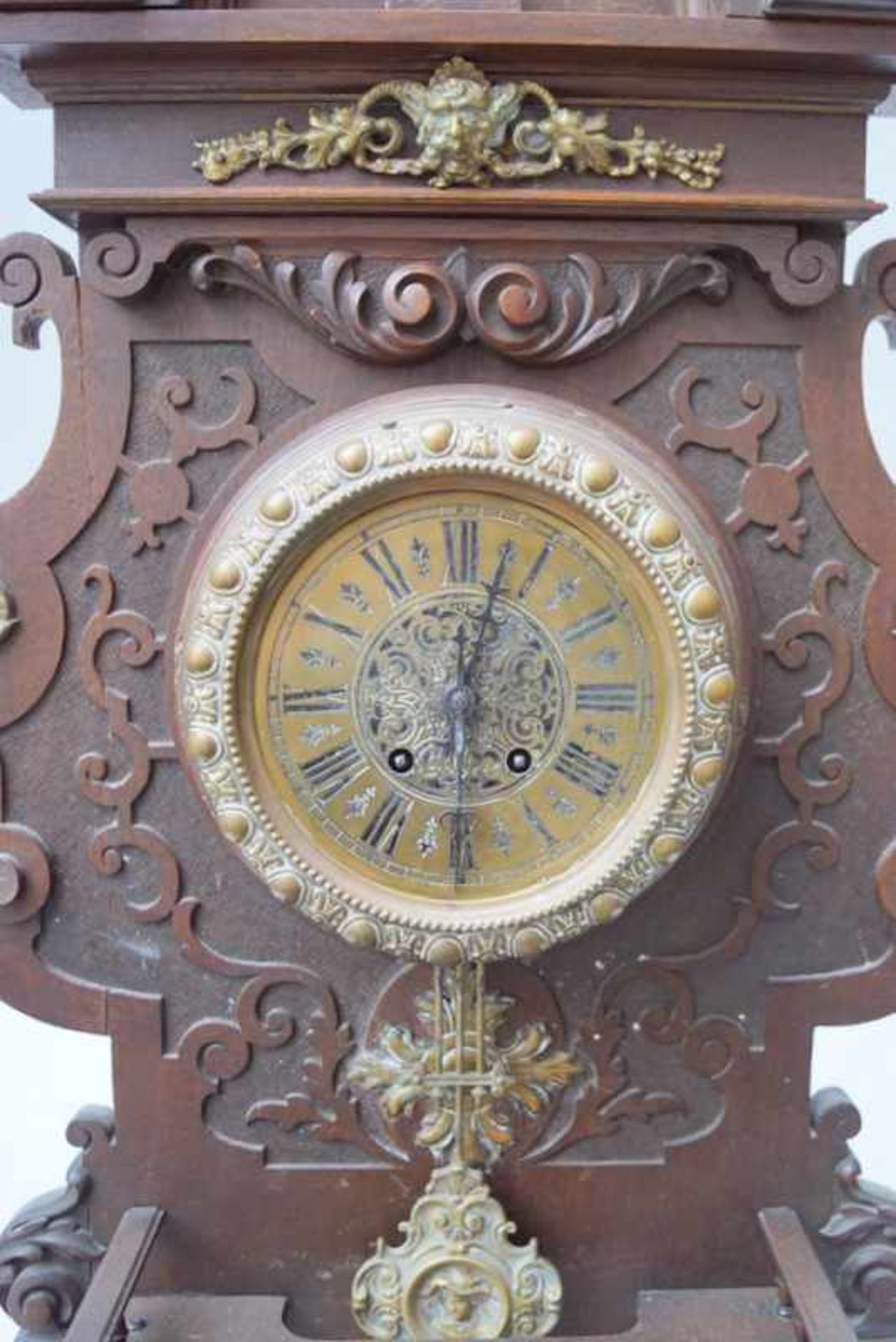 Lenzkirch Uhrenfabrik, AUG: Seltene große Wanduhr der Gründerzeit, Nr. 56485, um 1900<b - Bild 2 aus 3